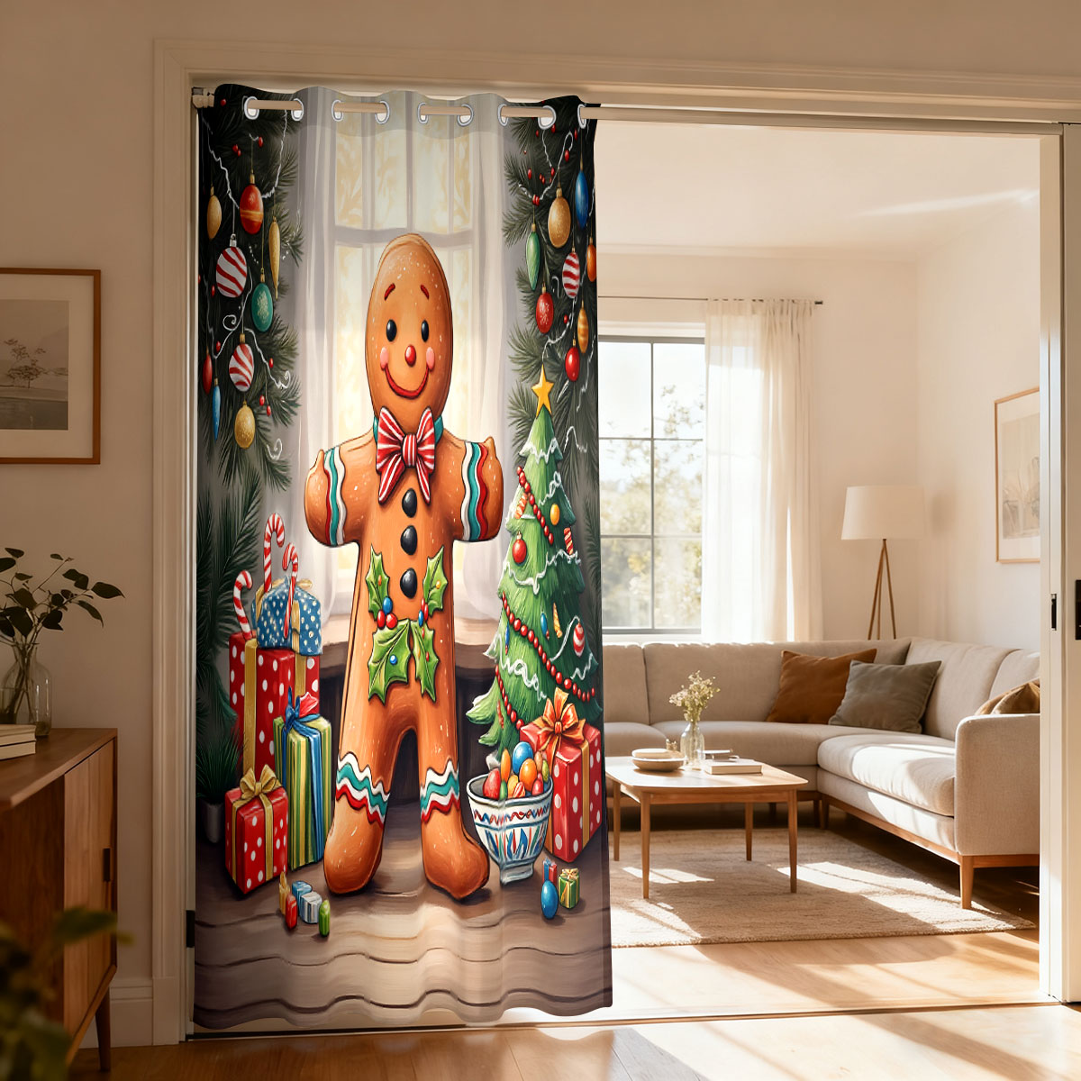 Home Decor Curtain - ستارة معلقة على شكل رجل الزنجبيل