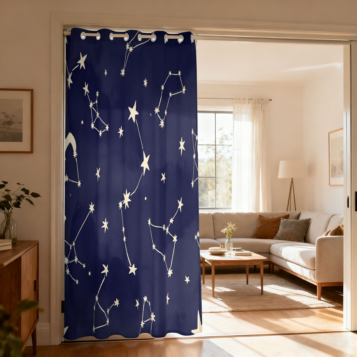 Home Decor Curtain - ستارة بتصميم وردة عتيقة بحلقة واحدة،