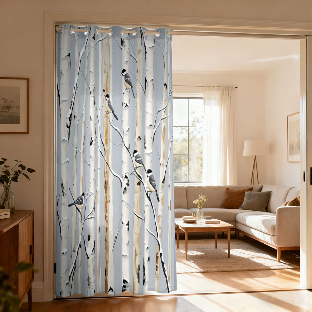 Home Decor Curtain - ستارة بحلقة واحدة مطبوعة بنقشة طائر