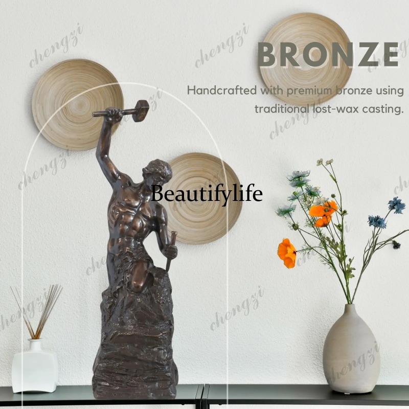 Home Decor Modern Organic - تمثال برونزي A74 بطول 18.5 بوصة