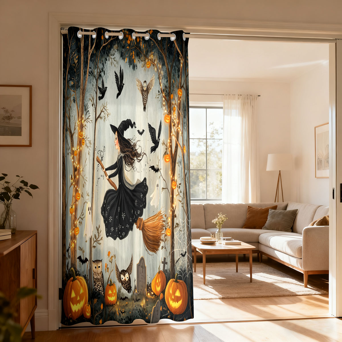 Home Decor Curtain - ستارة بحلقة واحدة مطبوعة بتصميم ساحرة
