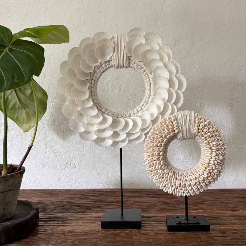Home Decor Modern Organic - أصداف بحرية طبيعية مصنوعة يدويًا لديكور