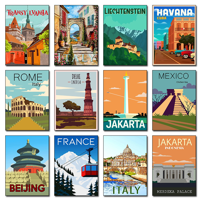 Home Decor Jakarta - معالم المدينة الحديثة بكين مكسيكو إيطاليا