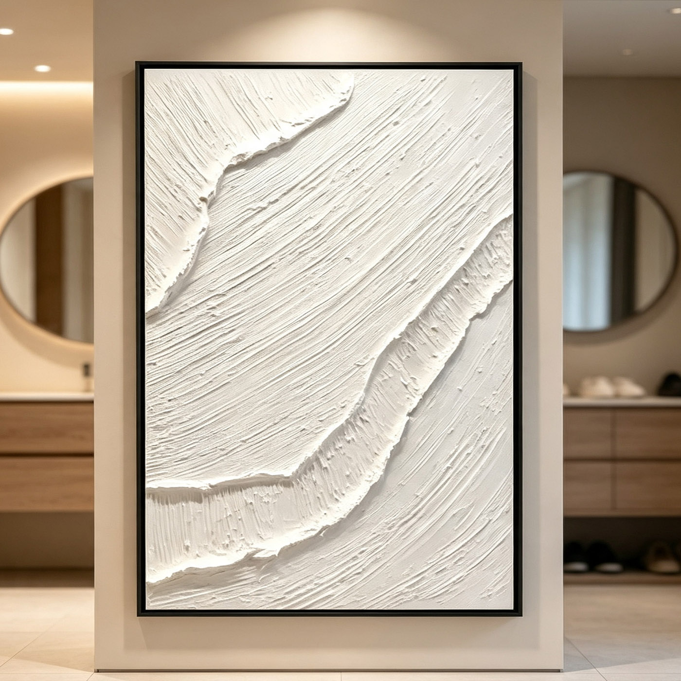 لوحة زيتية تجريدية ثلاثية الأب - مراجعة Home Decor White وسعره