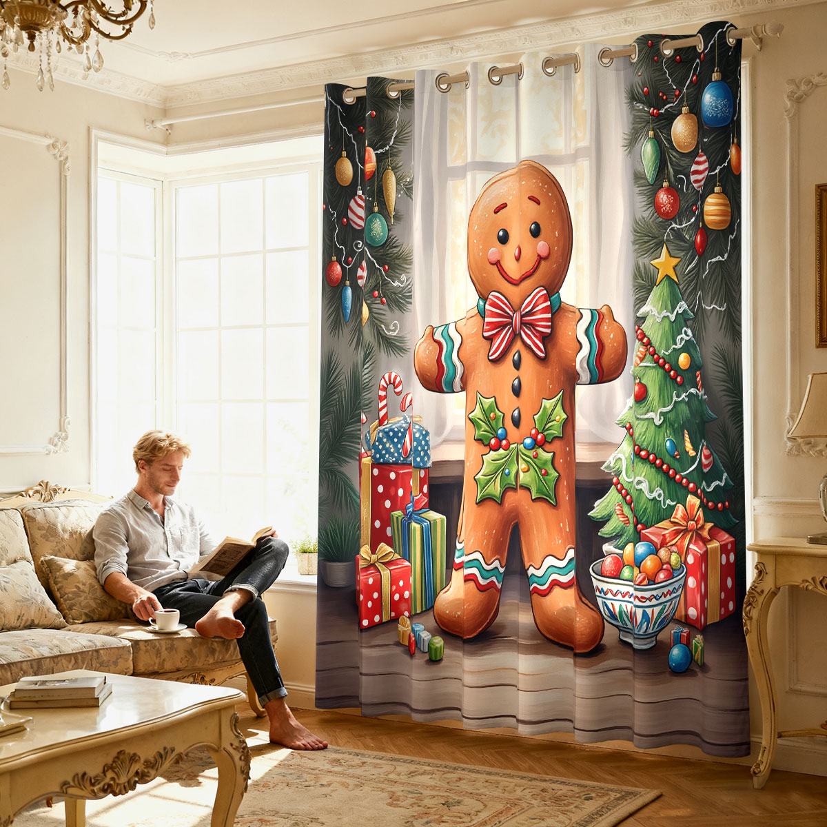 ستارة معلقة على شكل رجل الزنجب - مراجعة Home Decor Curtain وسعره