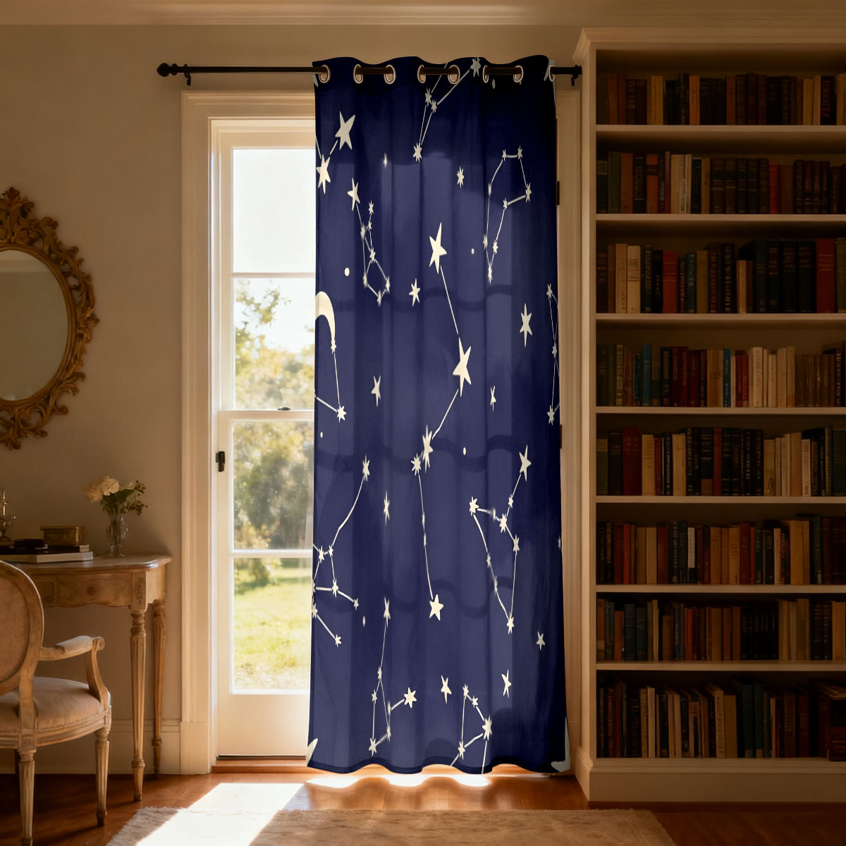 ستارة بتصميم وردة عتيقة بحلقة  - مراجعة Home Decor Curtain وسعره
