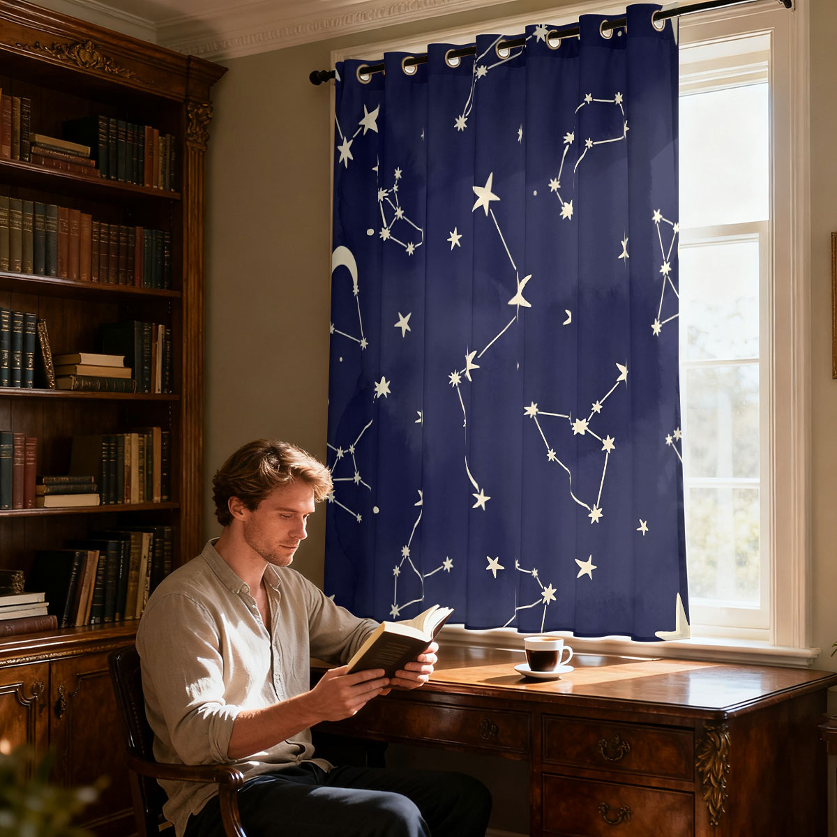 ستارة بتصميم وردة عتيقة بحلقة  - مراجعة Home Decor Curtain وسعره