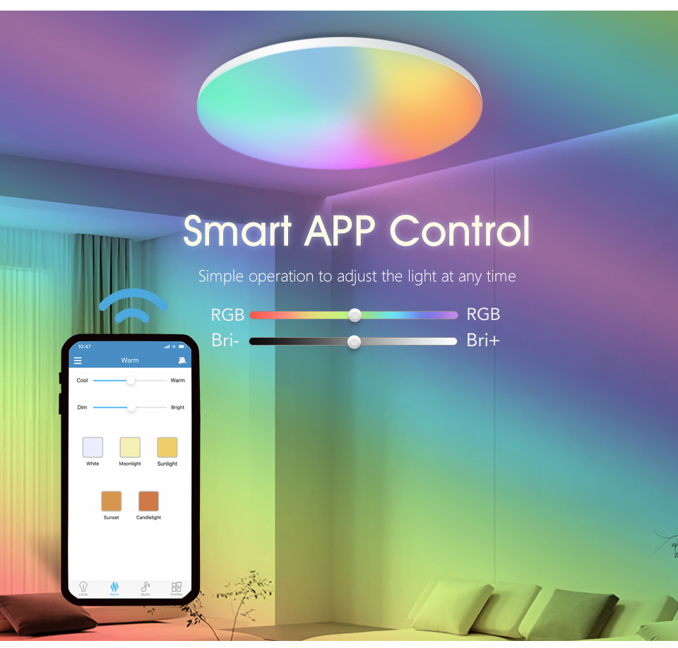 MARPOU الملونة RGB مصباح السقف - مراجعة Home Decor App وسعره