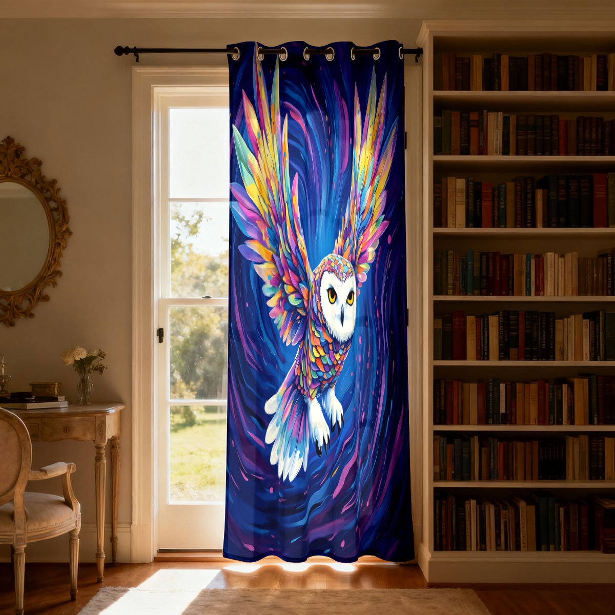 ستارة بحلقة واحدة مزينة بطباعة - مراجعة Home Decor Curtain وسعره
