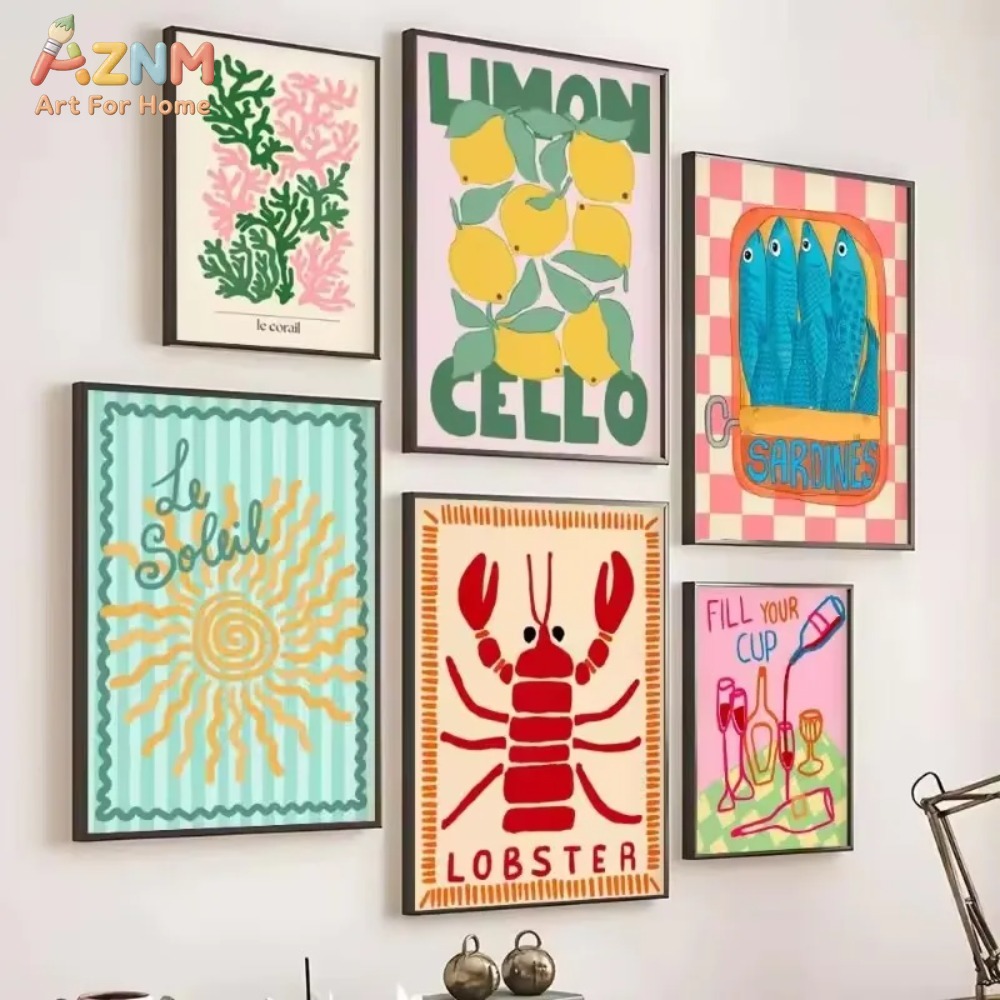 لوحة فنية ملونة من AZNM بتصميم - مراجعة Home Decor Kolkata وسعره