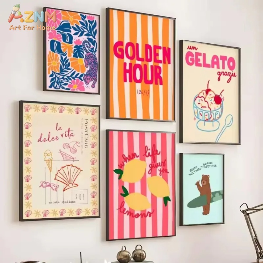 لوحة فنية ملونة من AZNM بتصميم - مراجعة Home Decor Kolkata وسعره