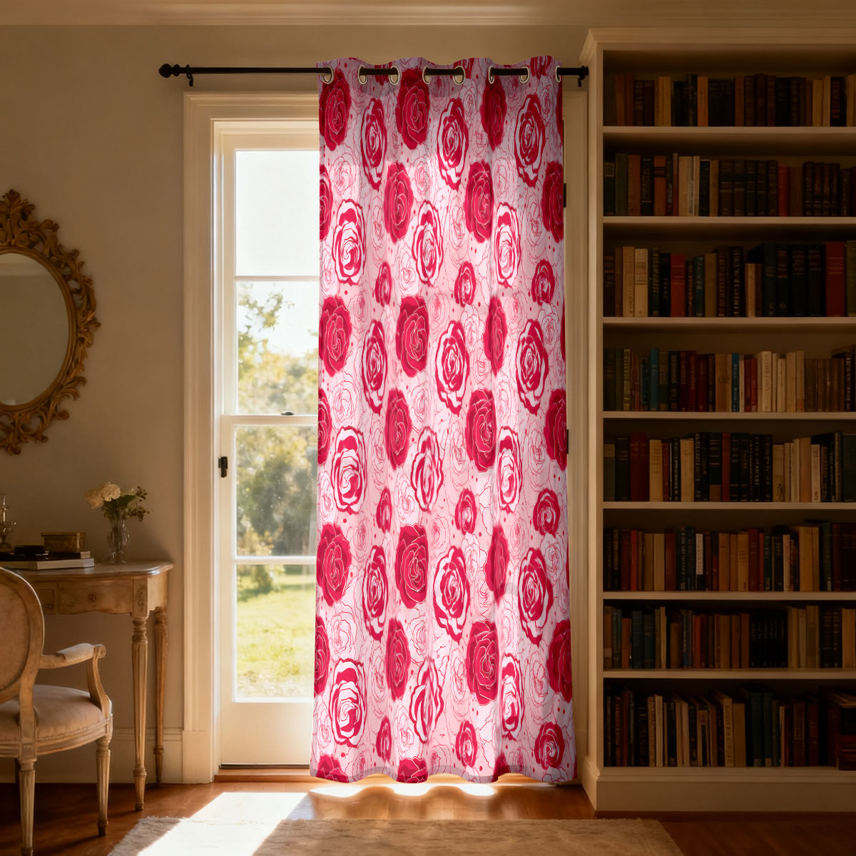 ستارة بحلقة واحدة بتصميم وردة  - مراجعة Home Decor Curtain وسعره