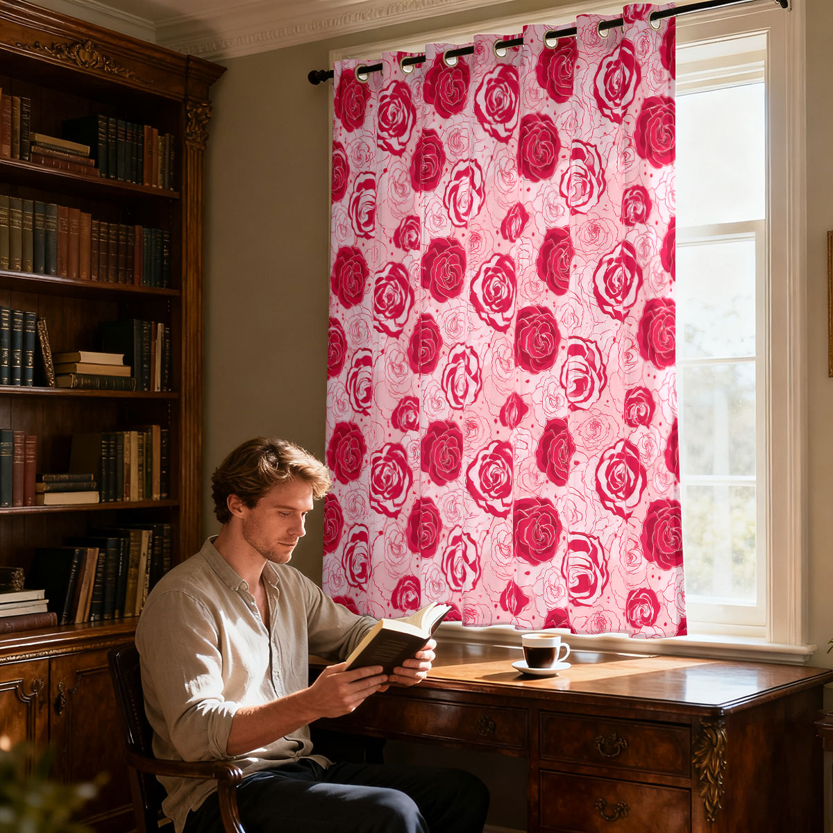 ستارة بحلقة واحدة بتصميم وردة  - مراجعة Home Decor Curtain وسعره