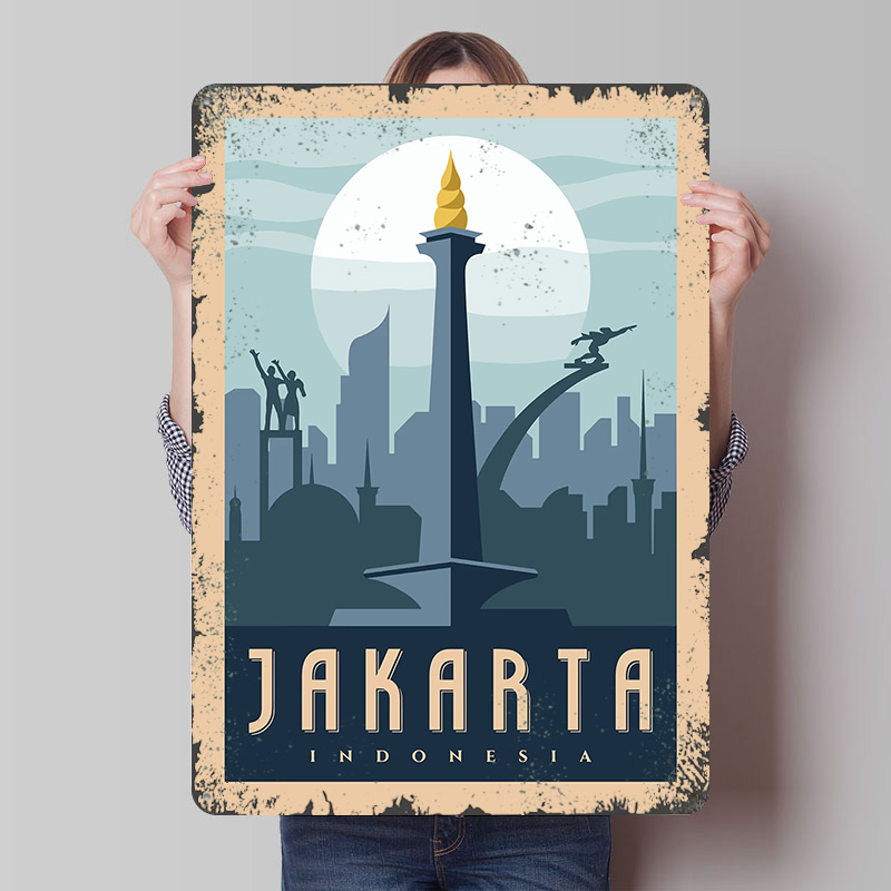 لوحة معدنية مخصصة لتزيين الجدر - مراجعة Home Decor Jakarta وسعره