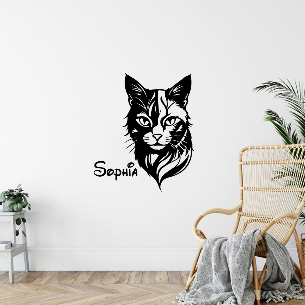 1 قطعة ملصقات جدارية لطيفة على - مراجعة Home Decor Cat وسعره