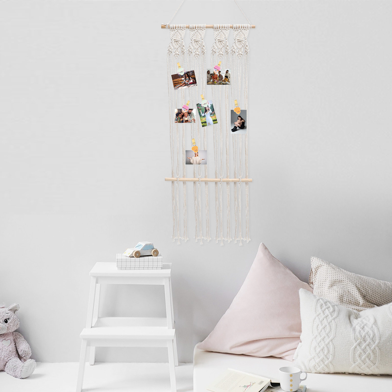 معلقة جدارية منسوجة من الماكرا - مراجعة Home Decor White وسعره