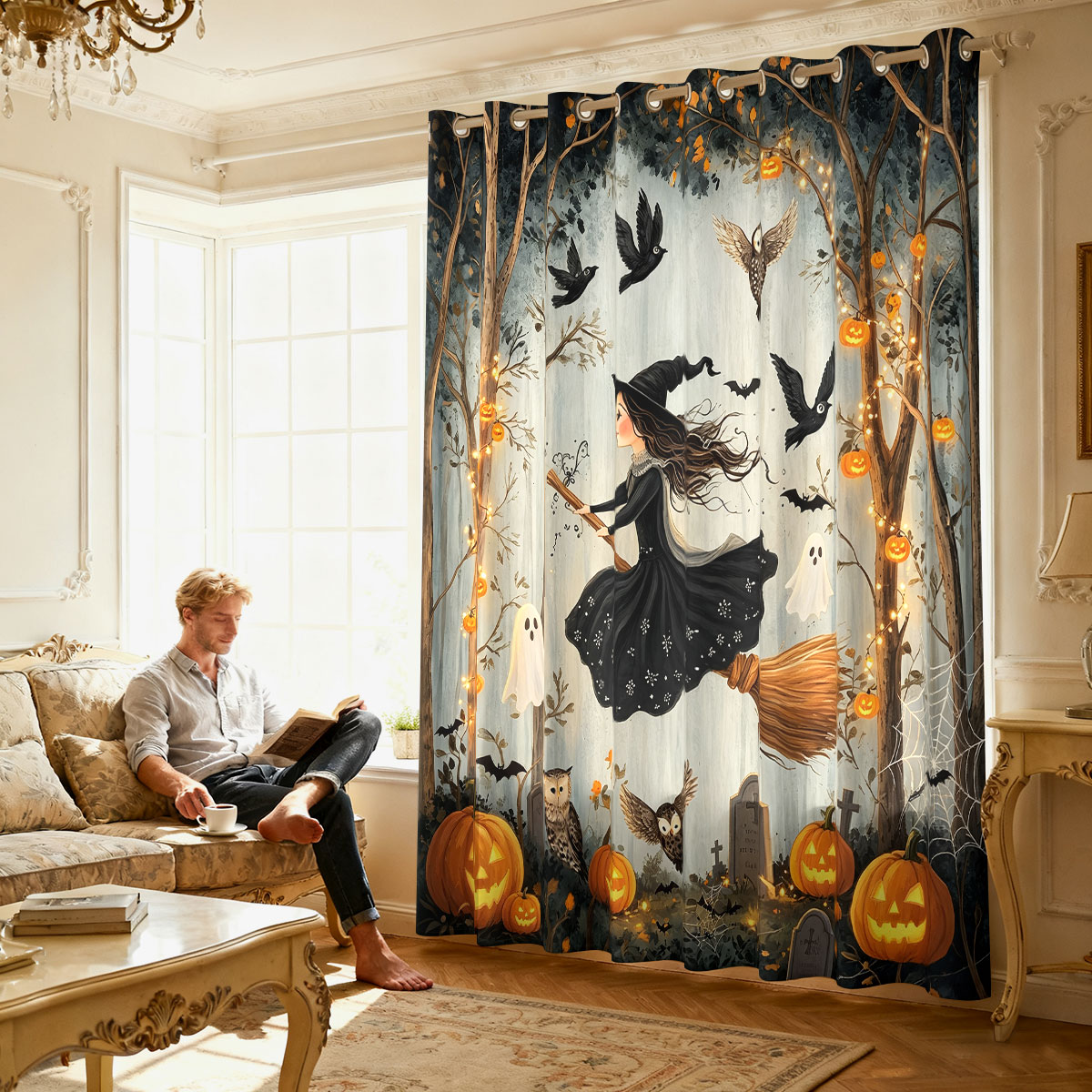 ستارة بحلقة واحدة مطبوعة بتصمي - مراجعة Home Decor Curtain وسعره