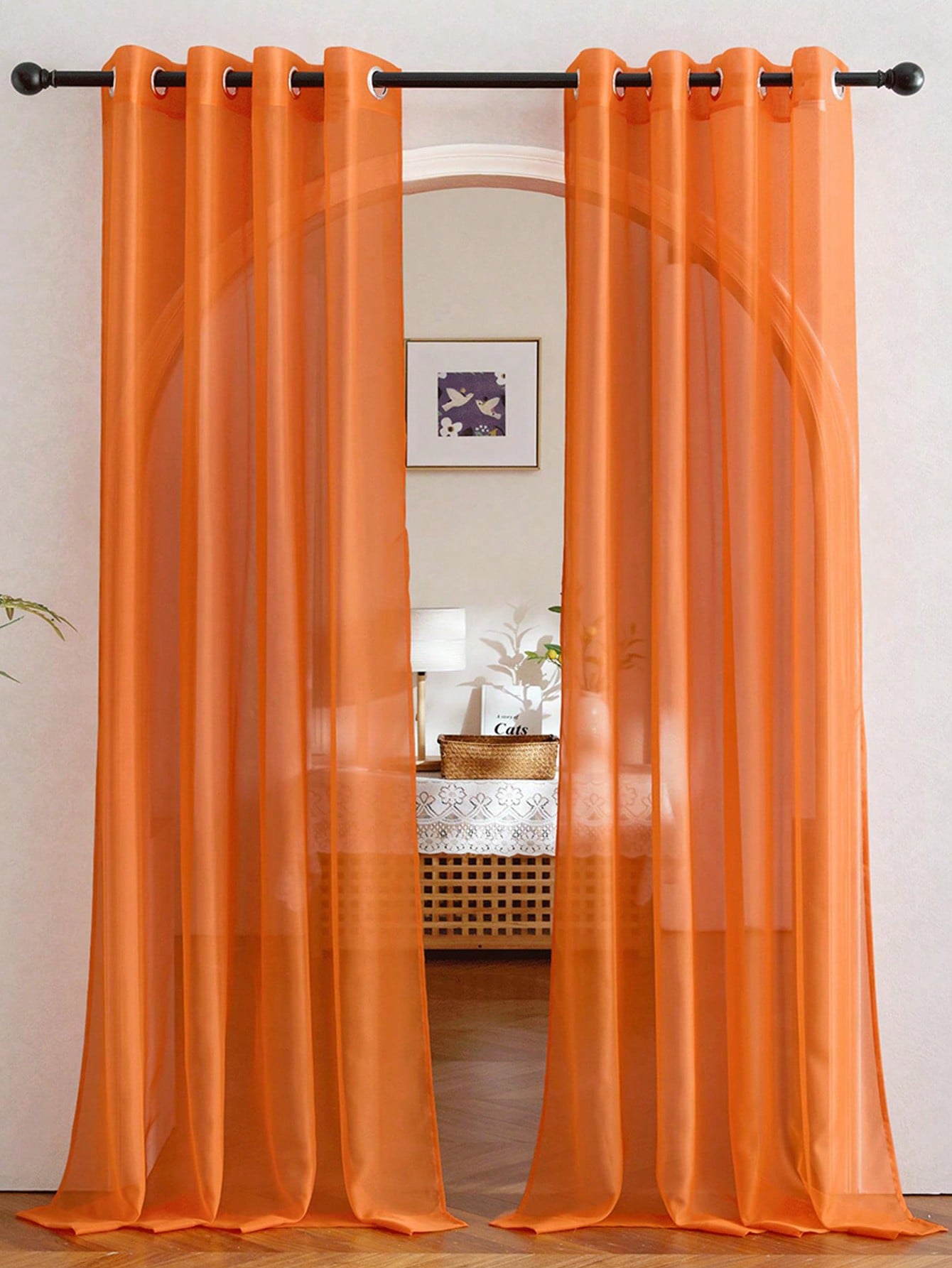 ستارة أورجانزا شفافة برتقالية  - مراجعة Home Decor Curtain وسعره