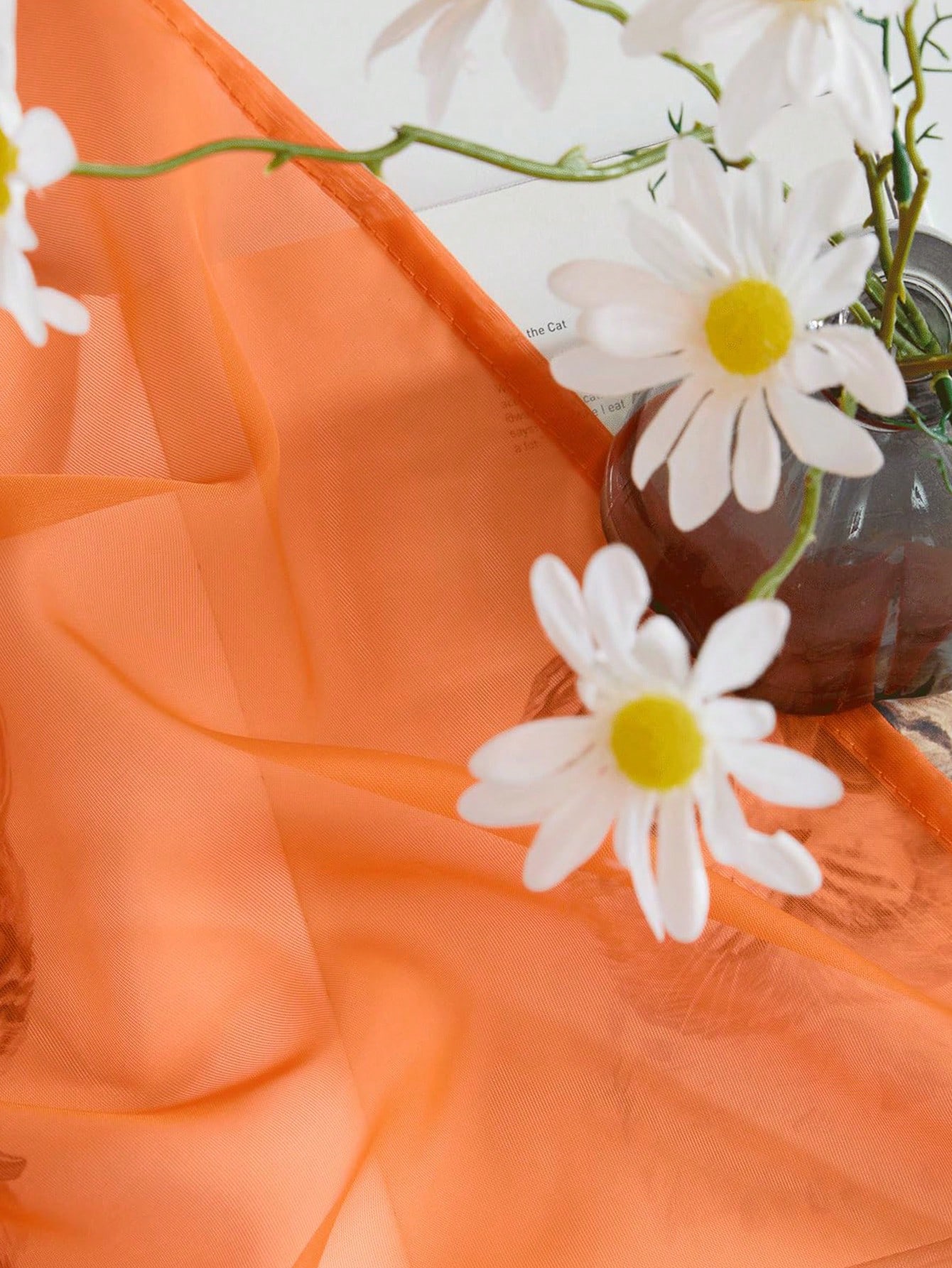 ستارة أورجانزا شفافة برتقالية  - مراجعة Home Decor Curtain وسعره