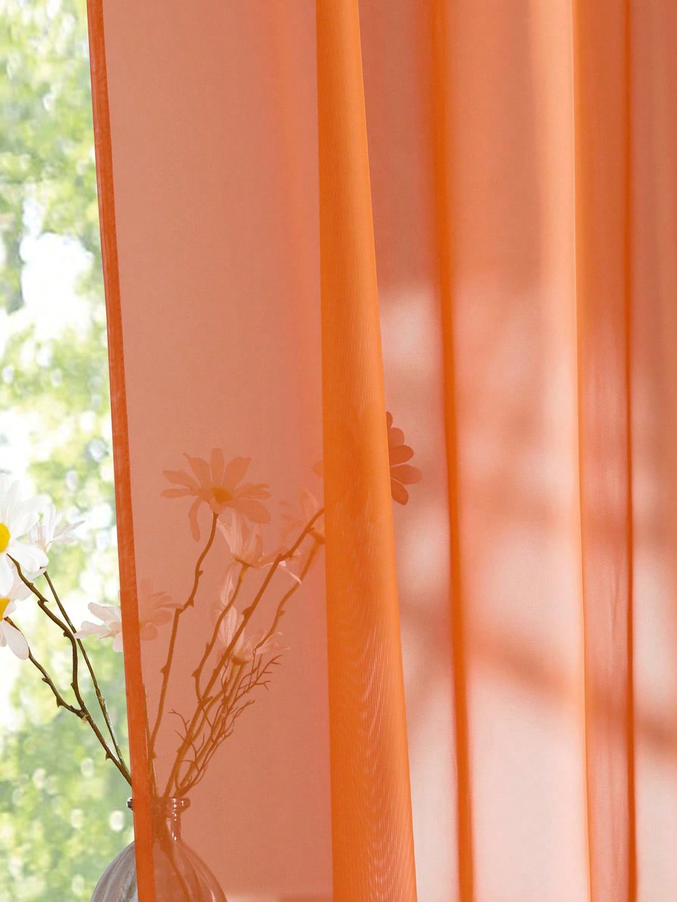 ستارة أورجانزا شفافة برتقالية  - مراجعة Home Decor Curtain وسعره