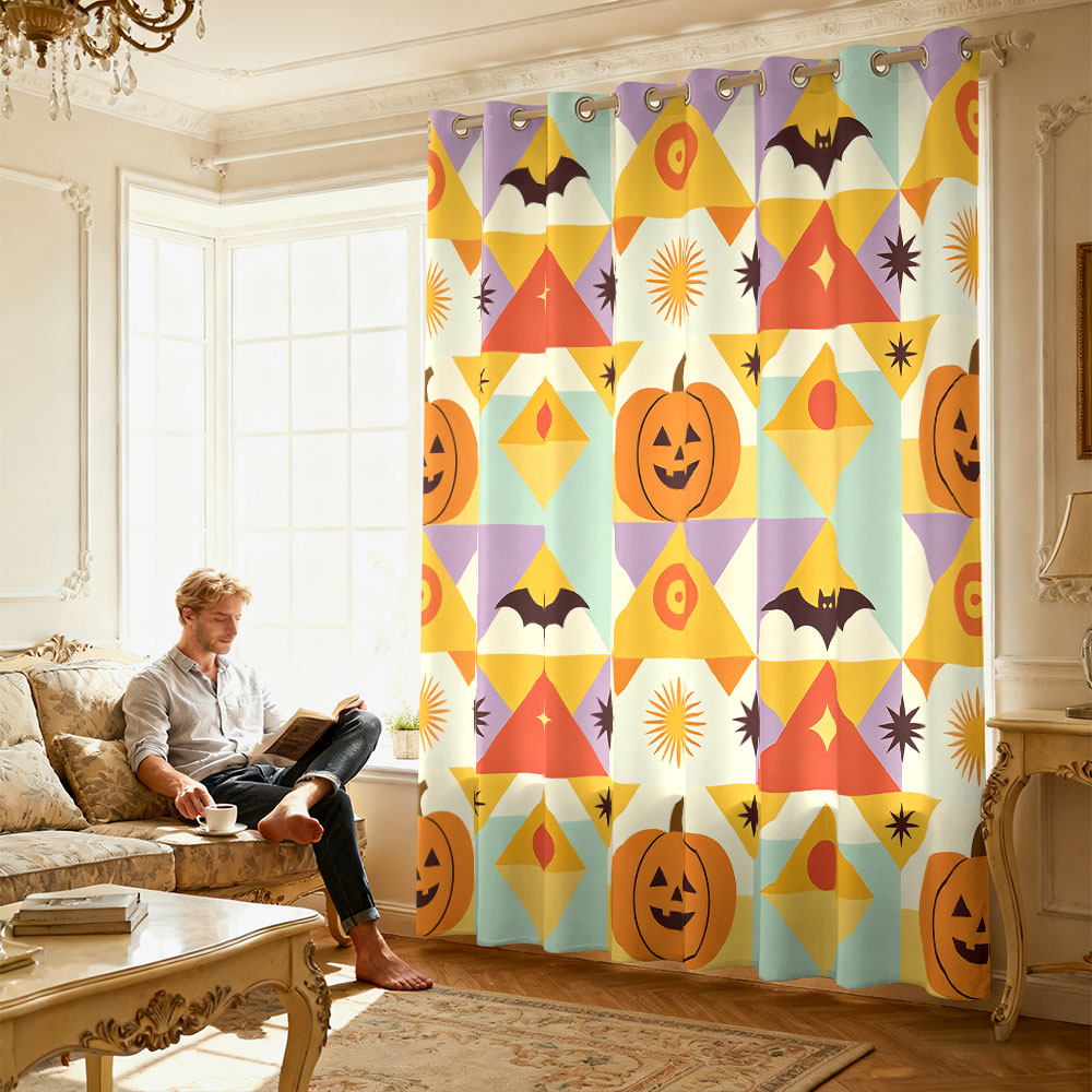 ستارة بحلقة واحدة بتصميم هندسي - مراجعة Home Decor Curtain وسعره