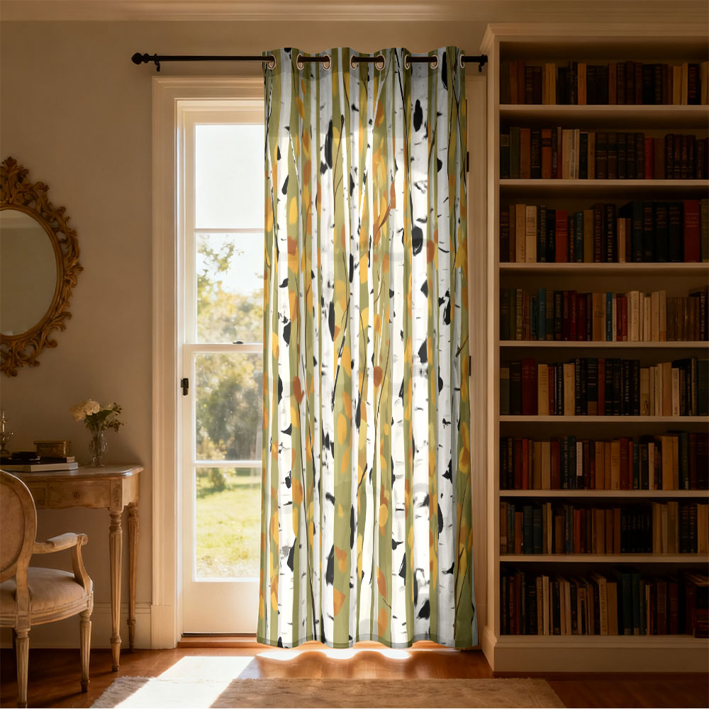 ستارة بحلقة واحدة بطبعة غابة ا - مراجعة Home Decor Curtain وسعره
