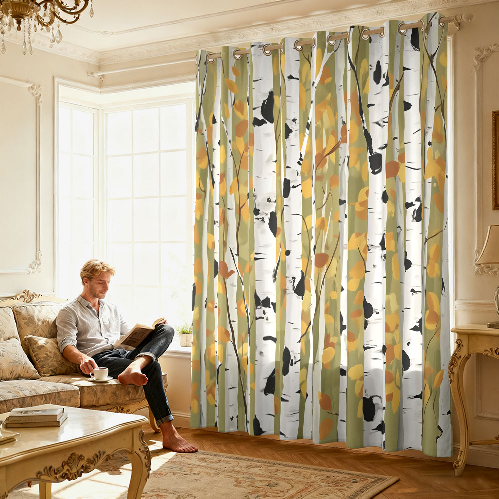 ستارة بحلقة واحدة بطبعة غابة ا - مراجعة Home Decor Curtain وسعره
