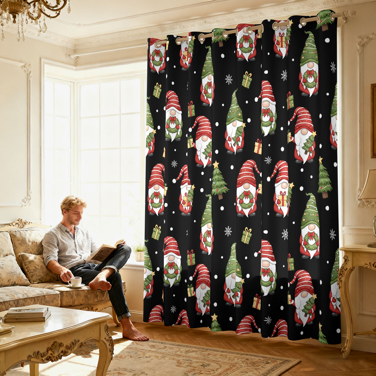 ستارة بحلقة واحدة مطبوعة بتصمي - مراجعة Home Decor Curtain وسعره